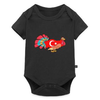 Funny Turkey Turkey - Baby Premium short-sleeve bodysuit - black - Front