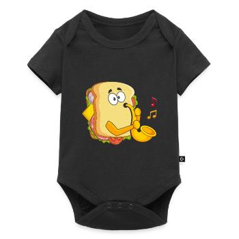Saxophoniste Saxophone Fromage Musiciens - Body à manches courtes Premium Bébé - noir - Devant