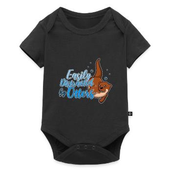 Distracted by Otters Sea Otter River Forest Animal - Baby Premium short-sleeve bodysuit - black - Front