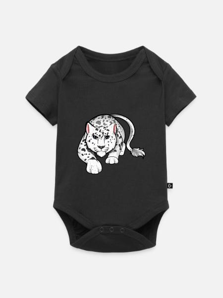 Schneeleopard - Baby Premium Kurzarmbody - Schwarz