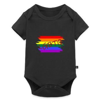 LGBTQ Gay Pride CSD - Baby Premium Kurzarmbody - Schwarz - Vorne