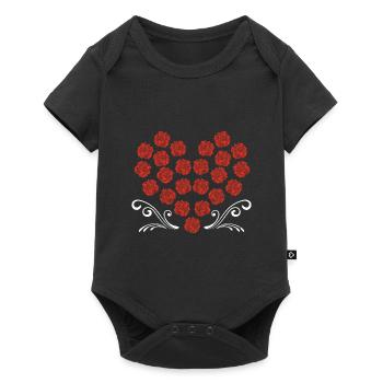 Roses Coeur Jardinier Fleurs Fleurs Cadeau Rose - Body à manches courtes Premium Bébé - noir - Devant