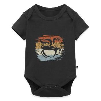 Kaffee - Vintage - Kaffeetasse - Retro - Baby Premium Kurzarmbody - Schwarz - Vorne