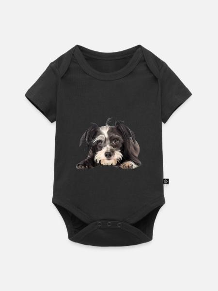 Chinese Crested - Baby Premium Kurzarmbody - Schwarz
