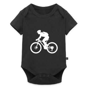 Mountain Bike Bicycle Man Silhouette - Baby Premium short-sleeve bodysuit - black - Front