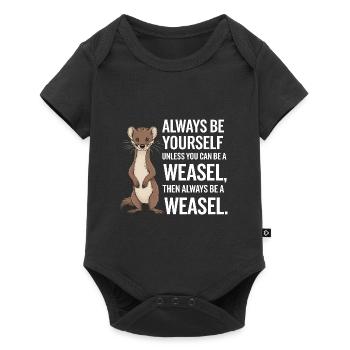 Wiesel - Baby Premium Kurzarmbody - Schwarz - Vorne