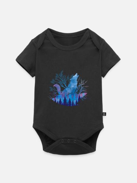 Wolf - Baby Premium short-sleeve bodysuit - black