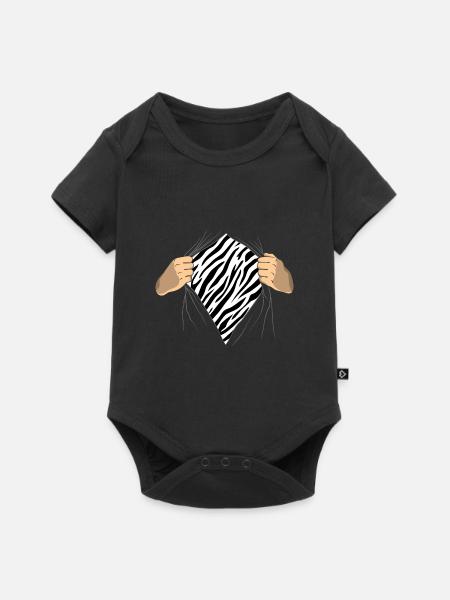 Zebra - Baby Premium Kurzarmbody - Schwarz