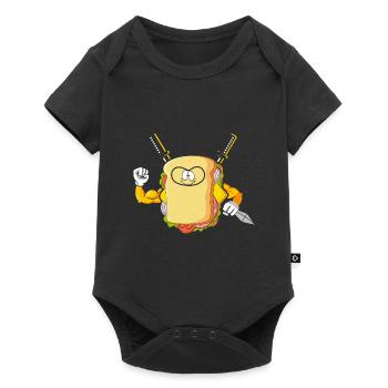 Sandwich Ninja Karate Warrior Japan Gift - Baby Premium short-sleeve bodysuit - black - Front