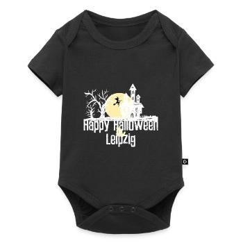 Happy Halloween in Leipzig Stadtnamen Design - Baby Premium Kurzarmbody - Schwarz - Vorne