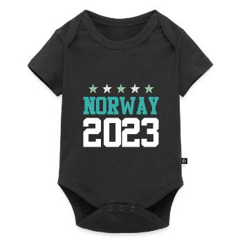 Norway 2023 - Baby Premium Kurzarmbody - Schwarz - Vorne