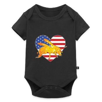 Animal America Flag Heart USA Bee Gift Beekeeper - Baby Premium short-sleeve bodysuit - black - Front