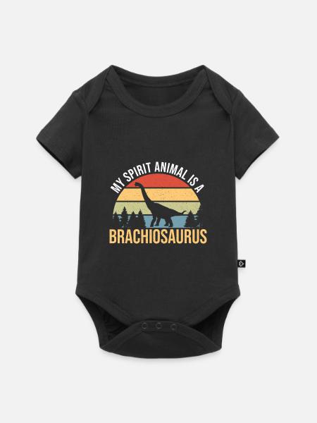 Brachiosaurus Dinosaurier Geschenk - Baby Premium Kurzarmbody - Schwarz