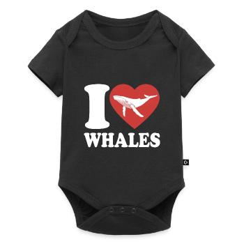 J’aime les baleines - baleine - baleine à bosse - cadeau - Body à manches courtes Premium Bébé - noir - Devant