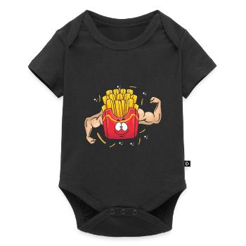 Bodybuilding Fries Fitness Gym Fries Fries - Baby Premium short-sleeve bodysuit - black - Front