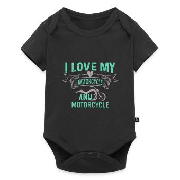 Ich Liebe Mein Motorrad Und Das Motorrad - Baby Premium Kurzarmbody - Schwarz - Vorne