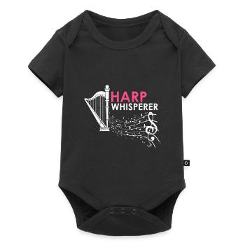 Harp design for harpist and harp player - Baby Premium short-sleeve bodysuit - black - Front