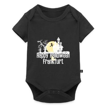 Happy Halloween in Frankfurt Stadtnamen Design - Baby Premium Kurzarmbody - Schwarz - Vorne