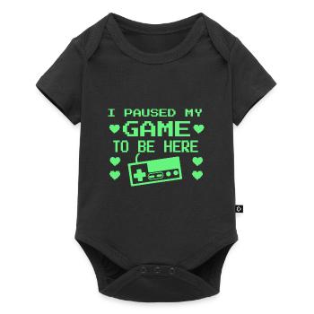 Funny Gamer Saying Gaming I paused my Game - Baby Premium short-sleeve bodysuit - black - Front