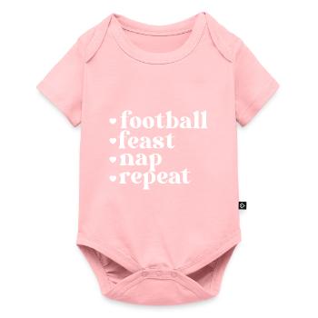 Football, festin, sieste, répéter. Citation de Thanksgiving - Body à manches courtes Premium Bébé - rose - Devant