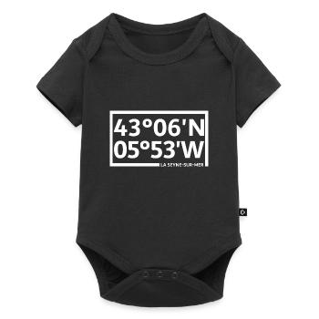 La Seyne-sur-Mer Koordinaten - Baby Premium Kurzarmbody - Schwarz - Vorne