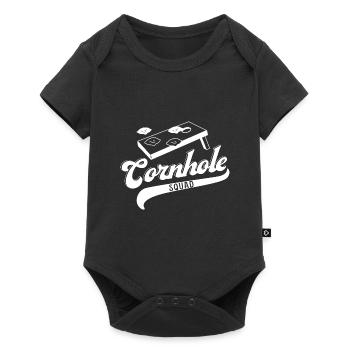Cornhole Player Ironic Bean Sack Tossing - Baby Premium short-sleeve bodysuit - black - Front