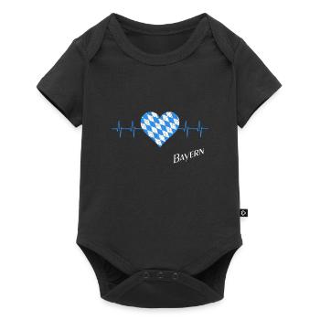 Bayern, Herzschlag, i love bavaria - Baby Premium Kurzarmbody - Schwarz - Vorne