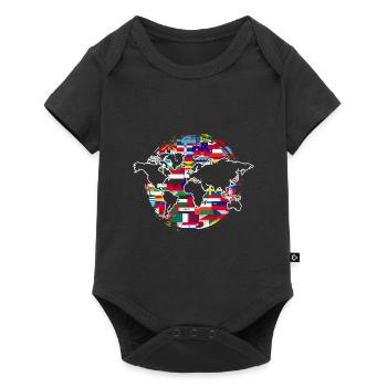 Map Flags Globe Travel Gift World Map - Baby Premium short-sleeve bodysuit - black - Front