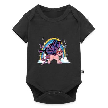 Rainbow Animal Gift Licorne papillon - Body à manches courtes Premium Bébé - noir - Devant