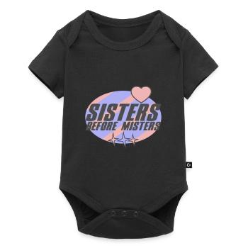 Les sœurs avant les messieurs | Couleurs modifiables - Body à manches courtes Premium Bébé - noir - Devant