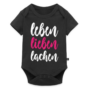 leben lieben lachen - Baby Premium Kurzarmbody - Schwarz - Vorne