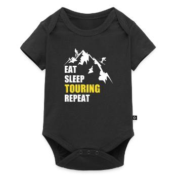 Eat Sleep Touring Repeat Skiwanderung Tourenski - Baby Premium Kurzarmbody - Schwarz - Vorne