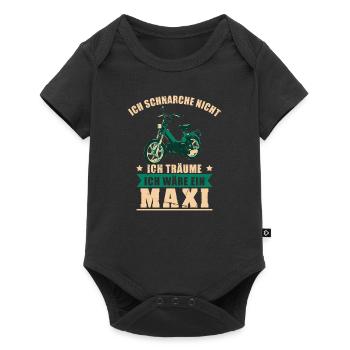 Maxi Moped Nur die Besten Oldtimer Mopedfahrer - Baby Premium Kurzarmbody - Schwarz - Vorne