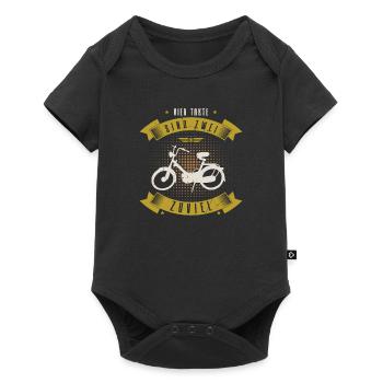 Maxi Moped Vier Takte Sind Zwei Zuviel Oldtimer - Baby Premium Kurzarmbody - Schwarz - Vorne