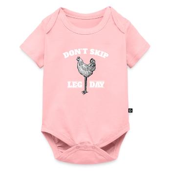 Dont Skip Leg Day Chicken Gym Workout Fitness Fun - Baby Premium short-sleeve bodysuit - rose - Front
