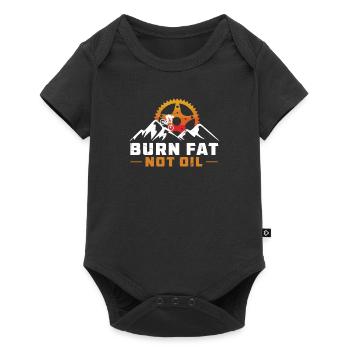 Burn Fat Not Oil Mountain Bike MTB Sunset Climate - Baby Premium short-sleeve bodysuit - black - Front