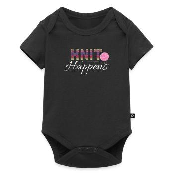 Knit Happens Funny Quilt Knitting Hobby Humor For - Baby Premium short-sleeve bodysuit - black - Front