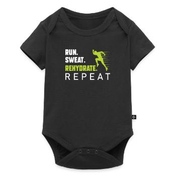 Entraînez-vous en course pour un coureur de sueur - Body à manches courtes Premium Bébé - noir - Devant