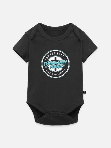 Authentischer Theologie-Nerd Lustiger Theologe - Baby Premium Kurzarmbody - Schwarz