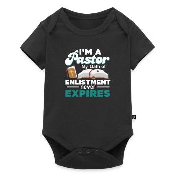 Serment de pasteur amusant théologien professeur - Body à manches courtes Premium Bébé - noir - Devant