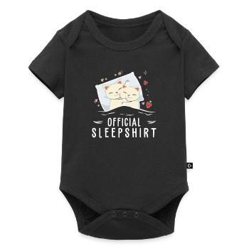 Official Sleepingshirt Pajamas Cats Funny - Baby Premium short-sleeve bodysuit - black - Front
