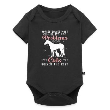 Horses Solves Most Of My Problems Cats Solves The - Baby Premium short-sleeve bodysuit - black - Front