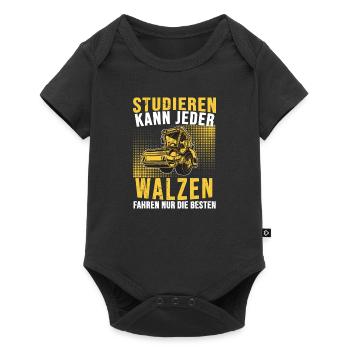 Walzenfahrer Studieren Kann Jeder Straßenwalze - Baby Premium Kurzarmbody - Schwarz - Vorne