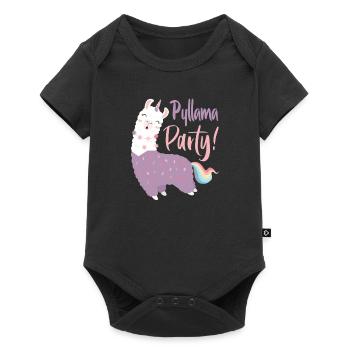 Pyllama Party Llama Alpaca Funny Pyjama - Baby Premium short-sleeve bodysuit - black - Front