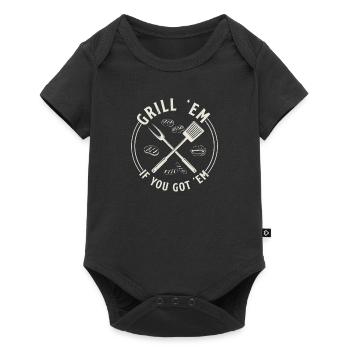 Lustige Grill-Fleischparty für einen Grillmaster - Baby Premium Kurzarmbody - Schwarz - Vorne