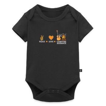 Peace Love Campfire Romance Funny Campfire Romance - Baby Premium short-sleeve bodysuit - black - Front