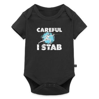 Careful Funny Fencing Sarcasm For A Fencer Sword - Baby Premium short-sleeve bodysuit - black - Front