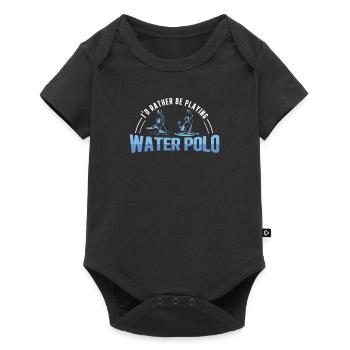 I'd Rather Be Playing Funny Wasserball Athlet - Baby Premium Kurzarmbody - Schwarz - Vorne