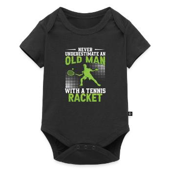 Never Underestimate An Old Man With A - Baby Premium Kurzarmbody - Schwarz - Vorne