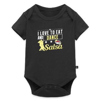 I Love To Eat And Dance Salsa Funny Salsa Dancer - Baby Premium short-sleeve bodysuit - black - Front